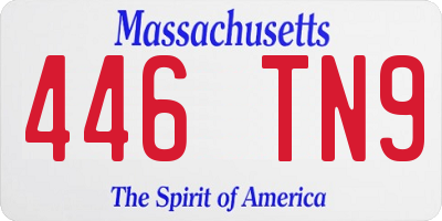 MA license plate 446TN9