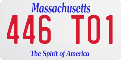 MA license plate 446TO1