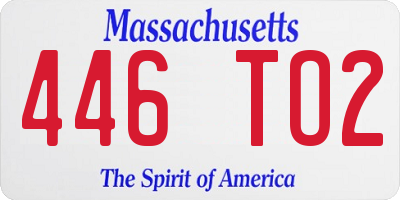 MA license plate 446TO2