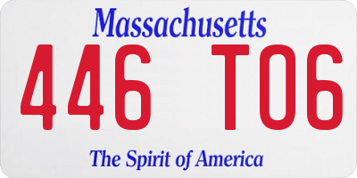 MA license plate 446TO6