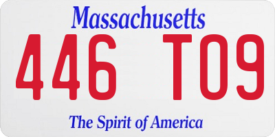 MA license plate 446TO9