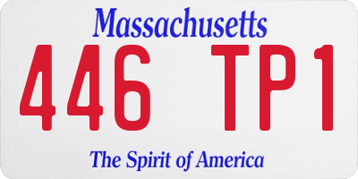 MA license plate 446TP1