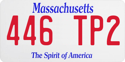 MA license plate 446TP2