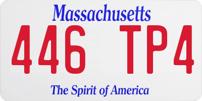 MA license plate 446TP4