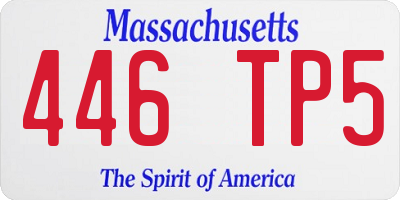 MA license plate 446TP5