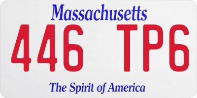 MA license plate 446TP6