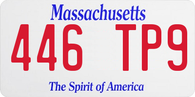 MA license plate 446TP9