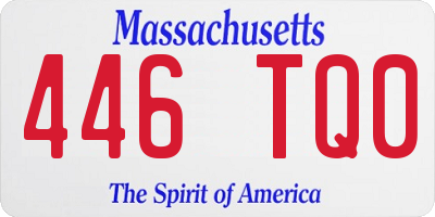 MA license plate 446TQ0
