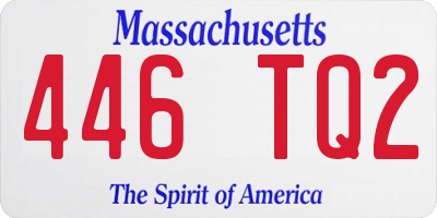 MA license plate 446TQ2