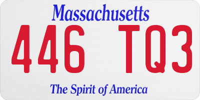 MA license plate 446TQ3