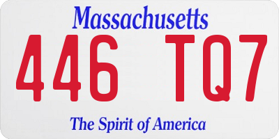MA license plate 446TQ7