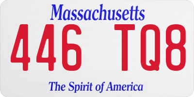 MA license plate 446TQ8