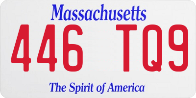 MA license plate 446TQ9
