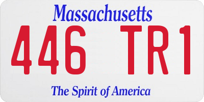MA license plate 446TR1