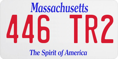 MA license plate 446TR2
