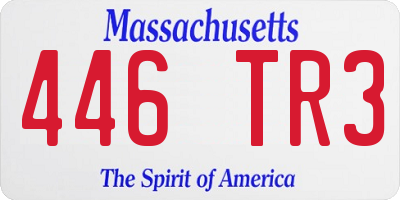 MA license plate 446TR3