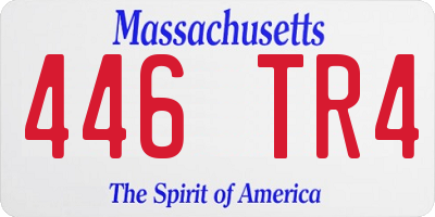 MA license plate 446TR4