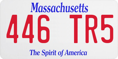 MA license plate 446TR5