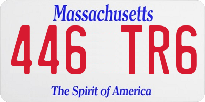 MA license plate 446TR6