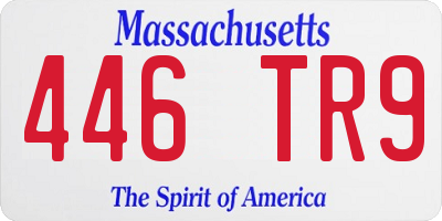 MA license plate 446TR9