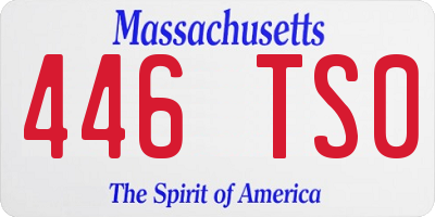 MA license plate 446TS0