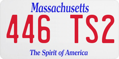 MA license plate 446TS2