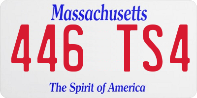 MA license plate 446TS4
