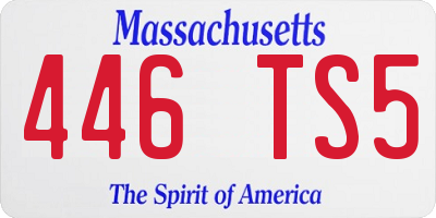 MA license plate 446TS5