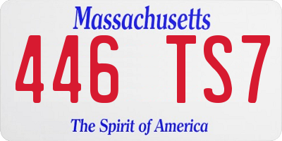 MA license plate 446TS7