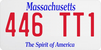 MA license plate 446TT1
