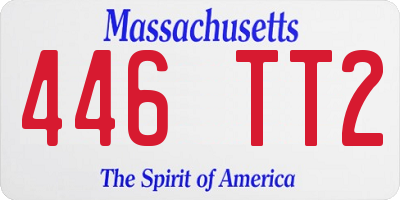 MA license plate 446TT2