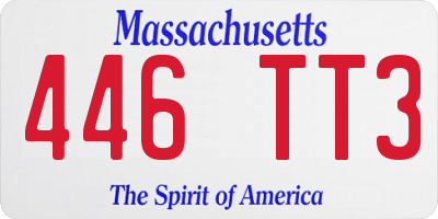 MA license plate 446TT3