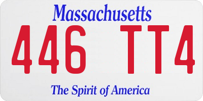 MA license plate 446TT4