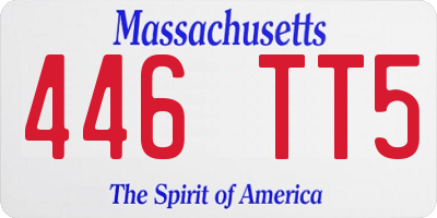 MA license plate 446TT5