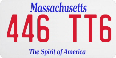 MA license plate 446TT6