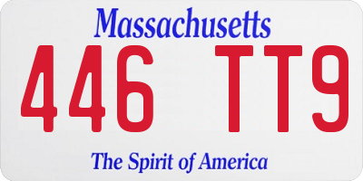 MA license plate 446TT9