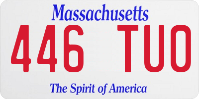 MA license plate 446TU0