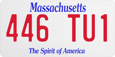 MA license plate 446TU1