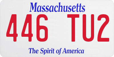 MA license plate 446TU2