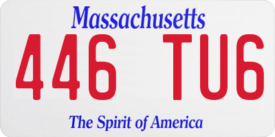 MA license plate 446TU6