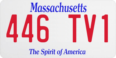 MA license plate 446TV1