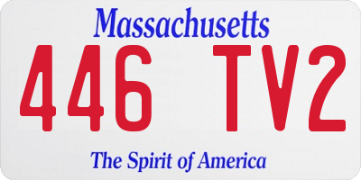 MA license plate 446TV2