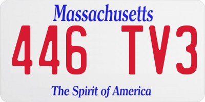 MA license plate 446TV3