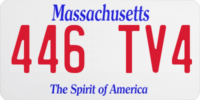 MA license plate 446TV4