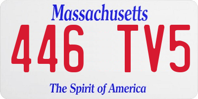MA license plate 446TV5