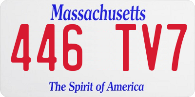 MA license plate 446TV7
