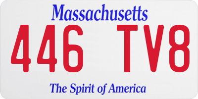 MA license plate 446TV8
