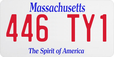 MA license plate 446TY1