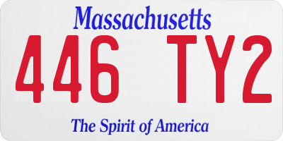 MA license plate 446TY2