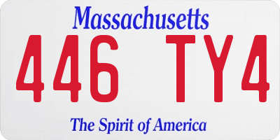 MA license plate 446TY4
